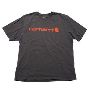 Carhartt Crew Neck T-Shirt Mens Large Dark Gray Original Fit Big Logo